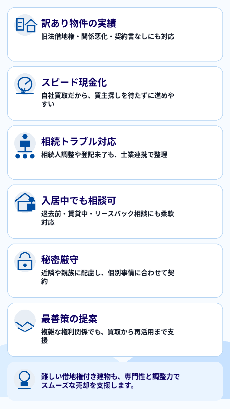 株式会社ネクスプラスの強み｜借地権付き建物の売却を確実に成功へ導くパートナー
