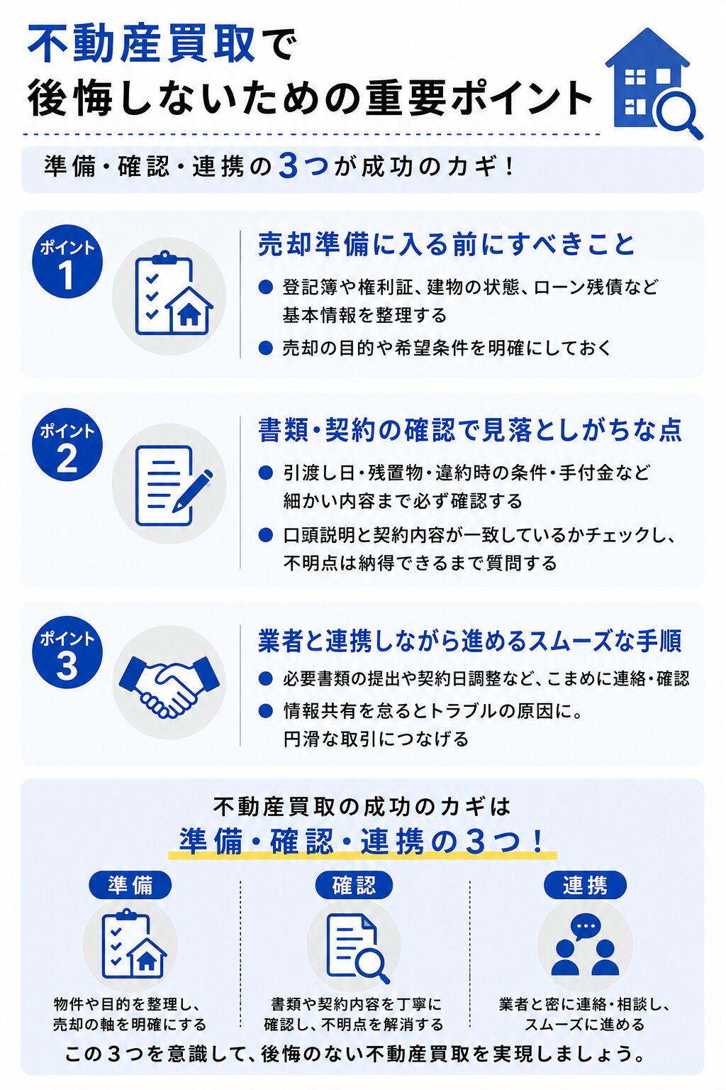 不動産買取で後悔しないための重要ポイント