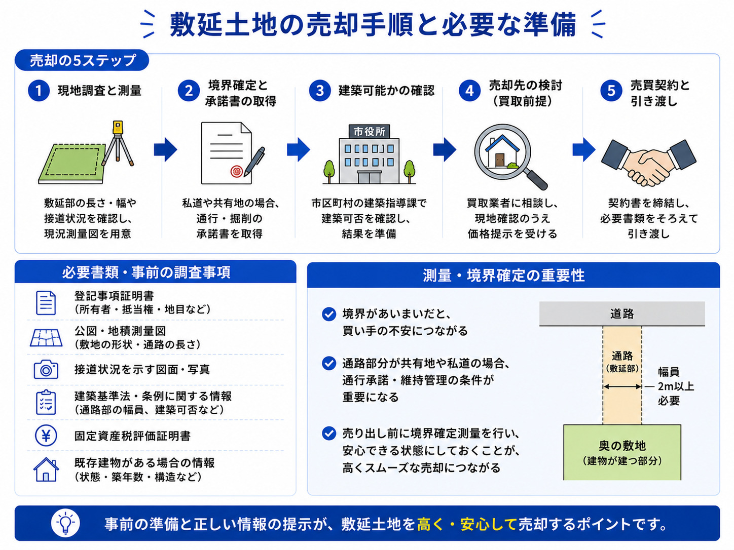敷延土地の売却手順と必要な準備