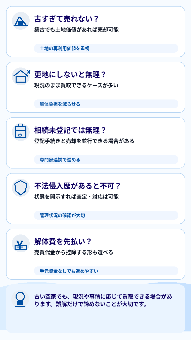 空家買取におけるよくある誤解とその真実