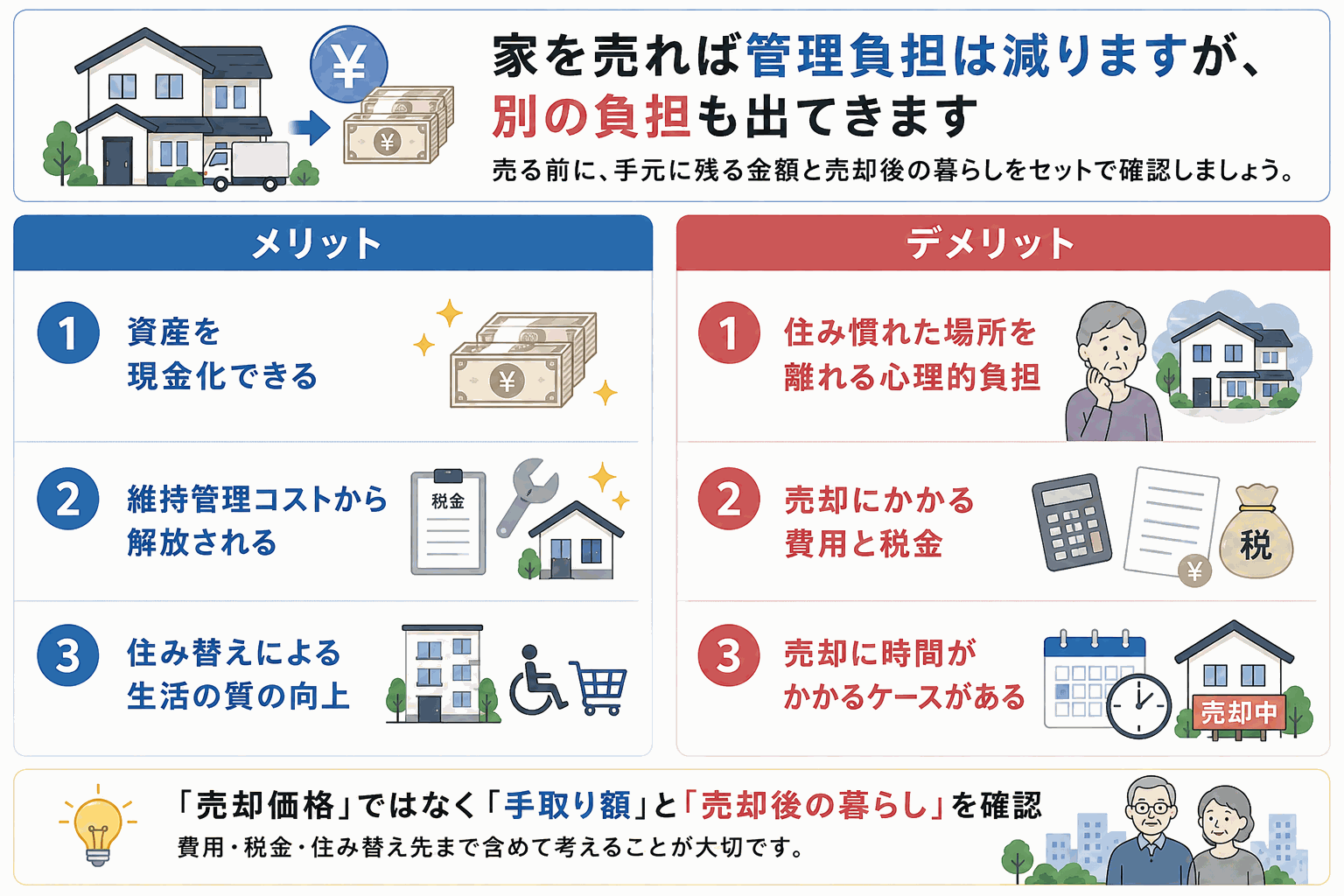終活で家を売却するメリットとデメリット